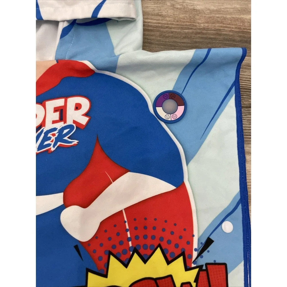Beachtech Kids Super Power Hooded Beach Towel UV Indicator Blue